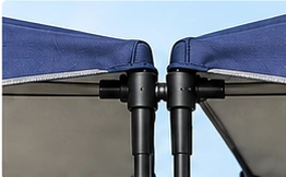 Concept connector joining two adjacent Rally Rest canopies.